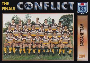 1994 Dynamic Rugby League Series 1 #209 1993 Brisbane Team Front